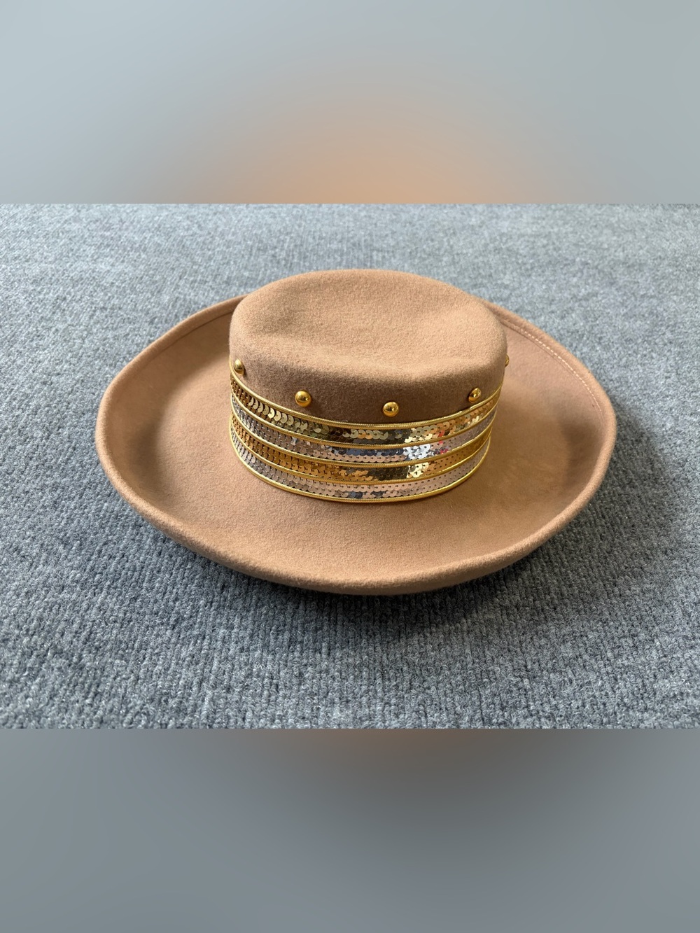 Vintage Sonni San Francisco Wool Cowboy Hat Sequins Studs Western Made USA